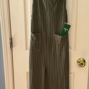 HALARA Forest Green Striped Jumpsuit